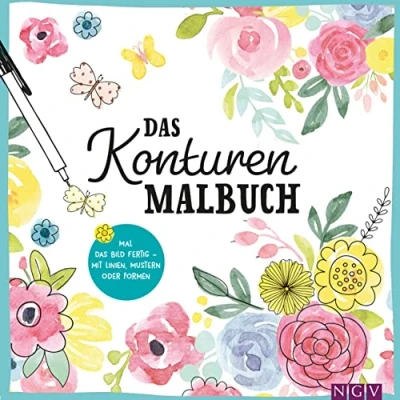 Abbildung von das Konturen Malbuch: Mal Bild fertig mit Linien, Mustern und Formen Linien Malbuch