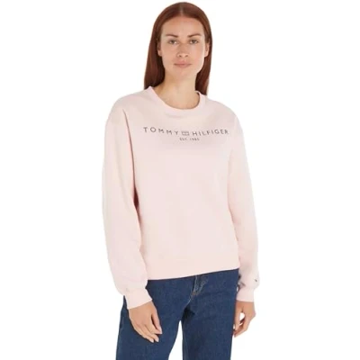 Abbildung von Tommy Hilfiger Damen Sweatshirt ohne Kapuze, Rosa (Delicate Pink), XXS