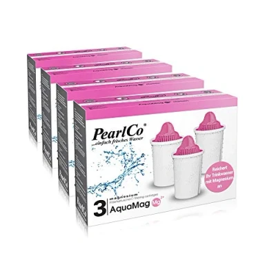 Abbildung von PearlCo AquaMag Classic Pack 12 Filterkartuschen mit Magnesium passt in Brita