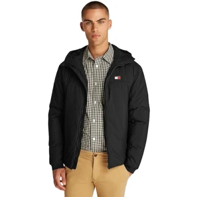 Abbildung von Tommy Jeans Lightweight Hooded Winterjacke, Herren, Größe: Large, Black
