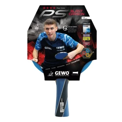 Abbildung von GEWO PS Blast Carbon Tischtennisschläger ITTF genehmigter Profi Tischtennisschläger, Schläger mit schnellem Belag Return Pro und hohen Rotationseigenschaften, konkav, 1,8mm Schwamm