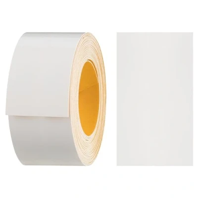 Abbildung von haggiy Melaminkanten Band selbstklebend 40mm x 5m I Sicherer Halt ohne Bügeln durch Acrylkleber Kantenumleimer, Furnier für Regalbretter/Holzplatten (Weiß glanz)