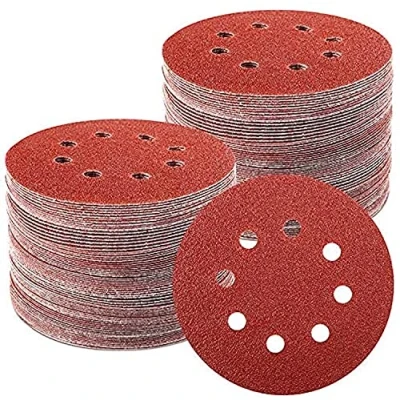 Abbildung von TWSTYIAL 100 Stück Schleifpapier 125mm Klett, Profi Exzenterschleifer Set für 8 Loch Schleifscheiben Mit 60/80/100/120/180/240/320 Körnung Holz Metall und Farbe