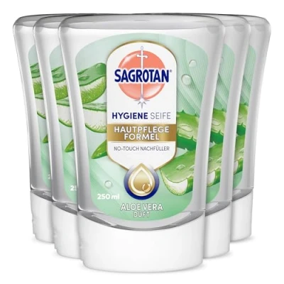 Abbildung von Sagrotan No Touch Nachfüller Aloe Vera Für den automatischen Seifenspender 5 x 250 ml Handseife