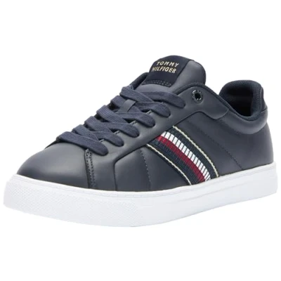 Abbildung von Tommy Hilfiger ICON Court Stripes Sneaker low, Damen, Größe: 36, Space blue Schuhe