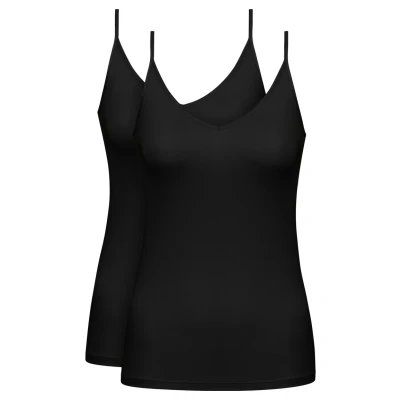 Abbildung von mey Spaghetti Doppelpack Unterhemd/shirt, Damen, Größe: 38/40, Schwarz