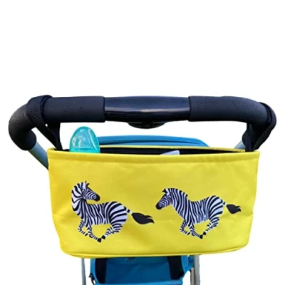 Abbildung von BundleBean Buggy Organizer Aufbewahrungstasche für Kinderwagen inklusive Wickeltasche universell passend mit Lenker jeden oder (Zebra)