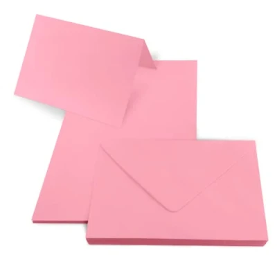 Abbildung von Netuno 25 Falt Karten mit Kuvert blanko DIN B6 Rainbow Rosa farbige Briefumschläge Faltkarten Klappkarten Set Umschlag Blankokarten Umschlägen Kartenrohlinge bunt