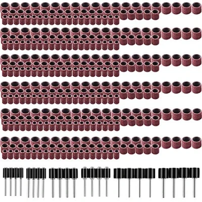 Abbildung von SIQUK 384 Stück Schleifhülse Satz Einschließlich 360 teilig Schleifen Bands and 24 Schleifwalze for Dremel Drehwerkzeug