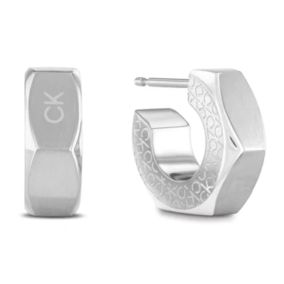 Abbildung von Calvin Klein OPEN HOOP Earrings Ohrringe silvercoloured, Herren, Größe: One Size, Silver coloured