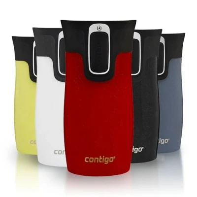 Abbildung von Contigo Thermobecher West Loop Mini Autoseal Edelstahl Isolierbecher Kaffebecher to go auslaufsicher spülmaschinenfester Deckel BPA frei 300 ml Salt