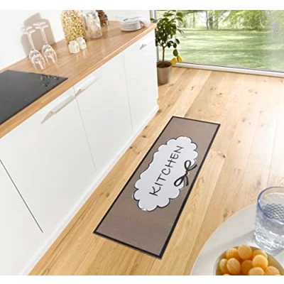 Abbildung von Hanse Home Cook &amp; Clean Küchenläufer Küchenteppich Kitchen Wolken Motiv Teppichläufer rutschfest Pflegeleicht Teppich Läufer für Küche, Flur, Eingangsbereich, Esszimmer 50x150cm