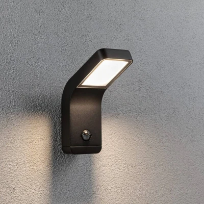 Abbildung von Paulmann 94745 LED Außenleuchte Wandleuchte Kulma Bewegungsmelder seewasserresistent IP44 90x174mm 3000K 7,5W 500lm 230V Anthrazit Alu Warmweiß