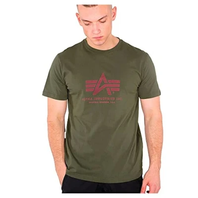Abbildung von Alpha Industries Herren Basic T Shirt, Dark Green, S