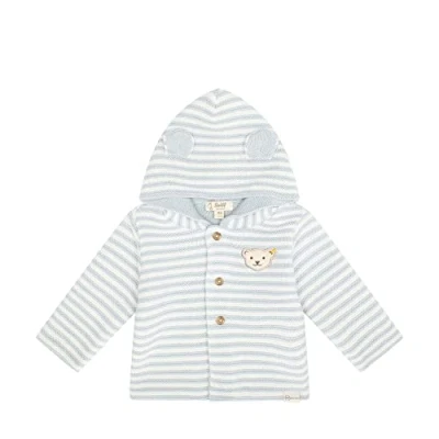 Abbildung von Steiff Unisex Baby Strickjacke mit Kapuze Basic Jacke, Celestial Blue, 86