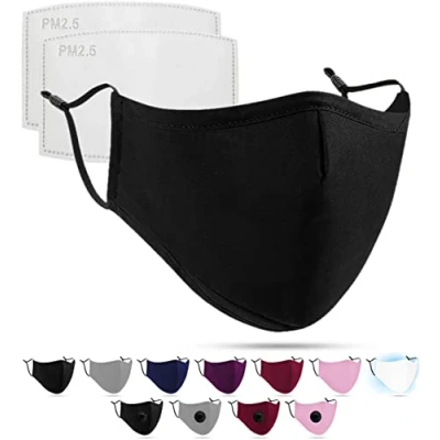Abbildung von Luftty Maske mit Filter und verstellbaren Ohrschlaufen Community schwarz Behelfs Mundschutz waschbar Premium Stoffmaske