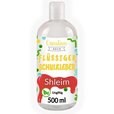 Abbildung von Creative Deco Bastelkleber für Schleim Flüssig Kleber PVA 500 ml Klebstoff Kunstprojekte Papier Karton Slime zum Basteln Glue Waschbarer Schulkleber Hohe Effizienz Transparente