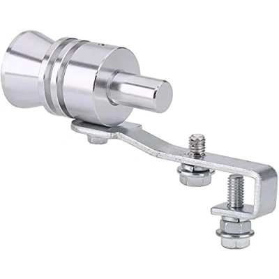 Abbildung von Auspuff Sound Booster Pfeife XL Turbo Whistle für Auto &amp; Motorrad Fake V8 Turbolader Endrohr Soundgenerator Tuning Einfach zu montieren (Silber, XL)