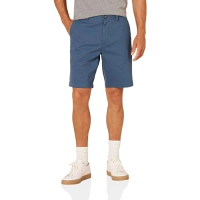 Abbildung von Amazon Essentials Herren Chinoshorts, 23 cm, Schlanker Schnitt, Blau, 30W