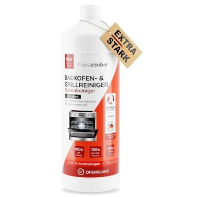 Abbildung von hauszauber® Backofenreiniger [EXTRA STARK] 1000 ml Grillreiniger Gelpaste Löst starke Verkrustungen, Eingebranntes, Fettlöser Ohne Aufheizen, Gerüche oder Schrubben