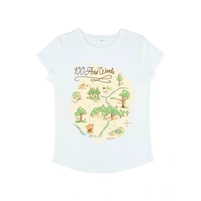 Abbildung von Disney Winnie THE POOH 100 ACRE MAP Tshirt print, Damen, Größe: Medium, White