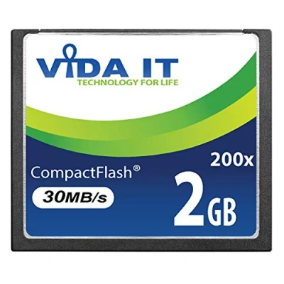 Abbildung von Vida IT 2GB CF Compact Flash High Speed Speicherkarte 200X Geschwindigkeit 30MB/s IDE 50 Pin für Canon EOS 10D 20D 20Da 300D 30D 350D 400D 40D 50D 5D Mark II 7D D30 SLR Kamera