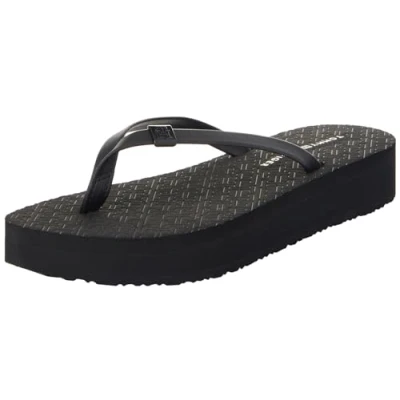 Abbildung von Tommy Hilfiger MONOGRAM BEACH SANDAL Flip Flop Damen, Schwarz (Black), 41 EU