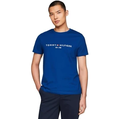 Abbildung von Tommy Hilfiger LOGO TEE Tshirt print, Herren, Größe: XS, Anchor blue