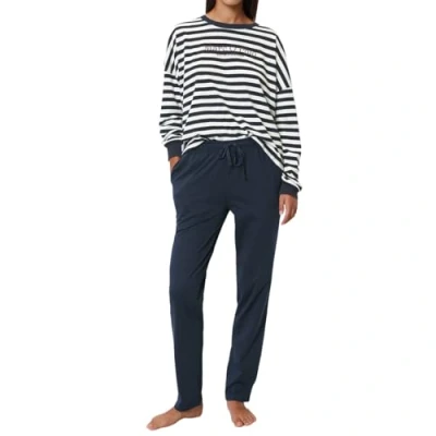Abbildung von Marc O&#039;Polo MIX Match Pyjama, Damen, Größe: Small, Dark navy/white
