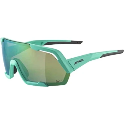 Abbildung von ALPINA ROCKET Q LITE Verspiegelte, Kontrastverstärkende &amp; Beschlagfreie Sport Fahrradbrille Mit 100% UV Schutz Für Erwachsene, turquoise matt, One Size
