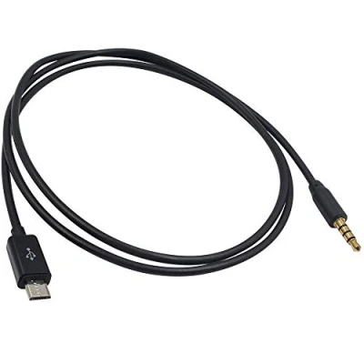 Abbildung von Duttek 3,5 mm Klinke zu Micro USB,4 poliger Stecker auf USB Auto AUX Audioausgangs Konverterkabel Audio Klinkenkabel für Samsung Galaxy S3 i9300 S2 i9100 i9220 (50CM/1,6Ft)