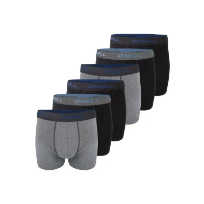 Abbildung von O&#039;Neill Boxershorts Herren 6er Pack Baumwolle Uni Sport Boxer Männer Basic Trunk Unterwäsche, Größe:L, Vorteilspacks:6X Grey Charcoal Black (7007)
