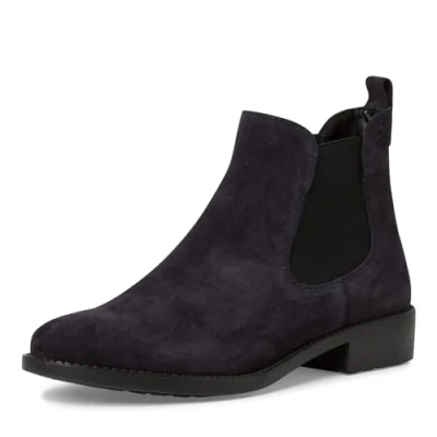 Abbildung von Tamaris Damen Chelsea Boots Leder Blockabsatz; NAVY/blau; 38 EU