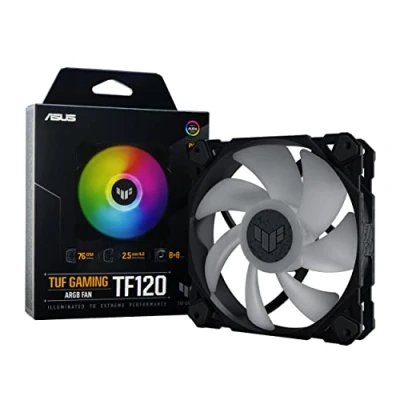 Abbildung von TUF Gaming TF120 ARGB Gehäuselüfter Single Pack (1 Stück, Aura Sync, leiser adressierbarer Lüfter, PWM Steuerung)