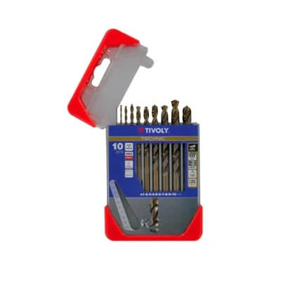 Abbildung von Tivoly 11468570001 Technic Metall Kobalt Bohrer 10pcs Set, Ø 1, 2, 3, 4, 5, 6, 7, 8, 9, 10mm, bronze