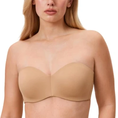 Abbildung von DELIMIRA Damen Minimizer Trägerloser BH mit Bügel ohne Polster Geformte Cups Natürlich 85G