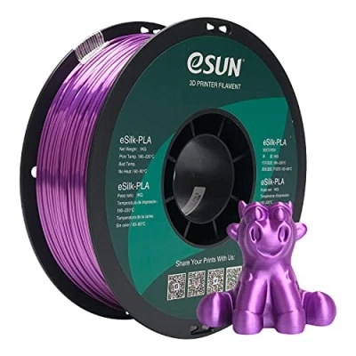 Abbildung von eSUN Seide PLA Filament 1.75mm, Seidig Glänzendes 3D Drucker PLA, Maßgenauigkeit +/ 0.05mm, 1kg Spule (2.2 LBS) Druck für Drucker, Lila