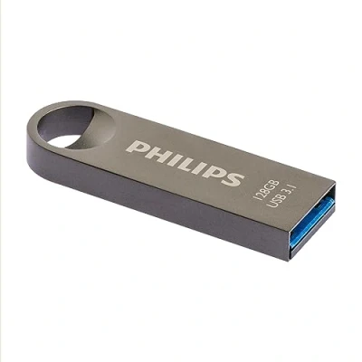 Abbildung von Philips Moon Edition Ultra Speed 3.1 USB Flash Laufwerk 128GB für PC, Laptop, Computer Data Storage, Lesegeschwindigkeit bis zu 180 MB/s, Aluminium, Schlüsselanhänger