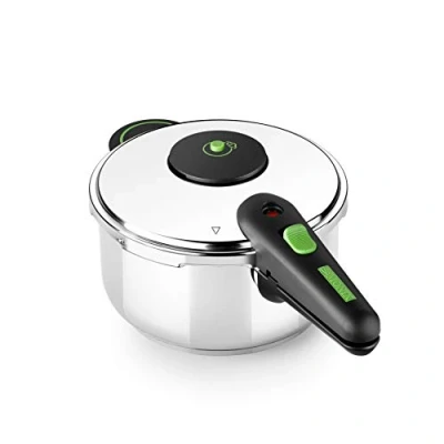 Abbildung von MONIX M911001 Presto 4L Schnellkochtopf aus 18/8 Edelstahl, geeignet für alle Herdarten einschließlich Induktion, Farbe