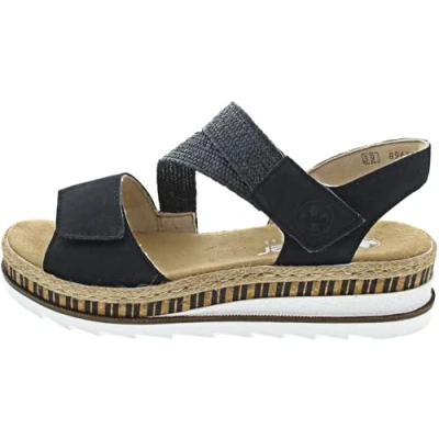 Abbildung von Rieker Keilsandalette, Riemchensandale, Sommerschuh, Urlaubschuh mit Klettriemchen