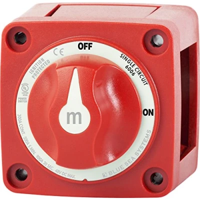 Abbildung von Blue Sea Systems 6006 m Serie Batterieschalter EIN/AUS mit Knopf, rot
