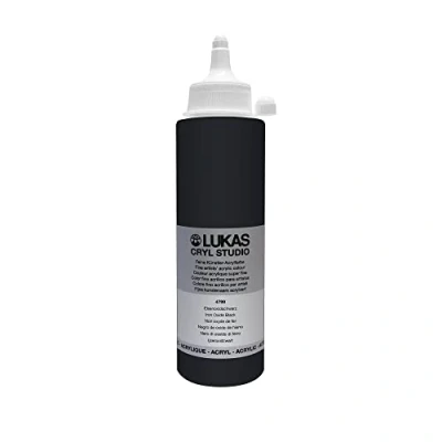 Abbildung von LUKAS Cryl Studio 250 ml, Acrylfarbe in Premium Qualität, Eisenoxidschwarz