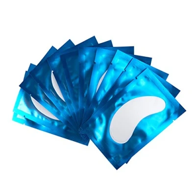 Abbildung von 50 Paar Augenpads für Wimpernverlängerung Fusselfrei Augen Gel Patch Hydrogel Profi Lint Free Eye for Eyelash Extensions Augenwimper (Blau)
