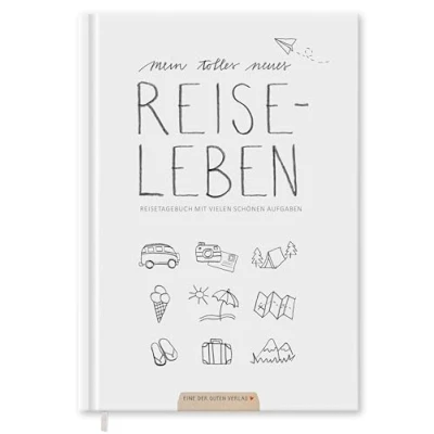 Abbildung von Reisetagebuch &amp; Urlaubstagebuch mit spannenden Aufgaben Mein tolles neues Reiseleben A5 Tagebuch zum selberschreiben, für Urlaub, Ferien, Vanlife, Flitterwochen Reisen, FSC, Druck CO2 neutral