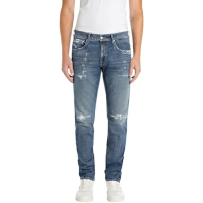 Abbildung von Replay Herren Jeans Grover Straight Fit Original, Blau (Medium Blue 009), 31W / 32L