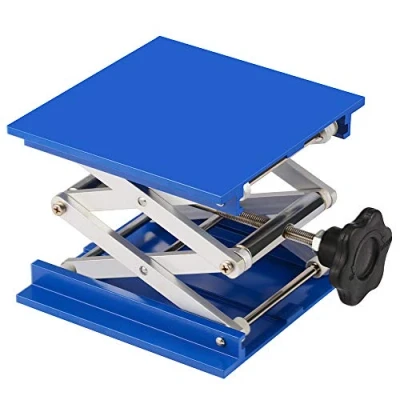 Abbildung von stonylab 8x8 Zoll Lab Jack, 200x200 mm Eloxiertes Aluminium Top Deck Laborunterstützung Jack Platform Hubtisch Scherenständer mit 15 KG Unterstützte Gewicht, 60 bis 320 Vertikaler Hubbereich