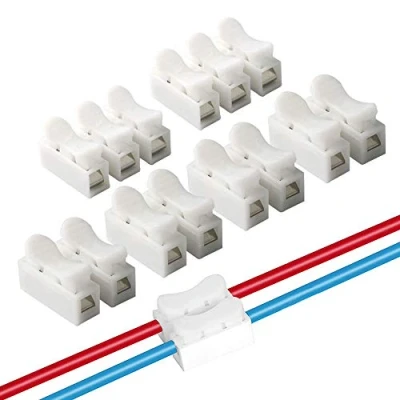 Abbildung von QitinDasen 90Pcs Premium Federdrahtverbinder Set, Schnelldrahtverbinder Verbindungsklemmen, Kabelklemme Klemmenblock (60Pcs CH2 + 30Pcs CH3)