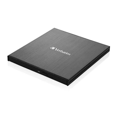 Abbildung von Verbatim externer Slimline Bluray Writer mit USB 3.2 Kabel, DVD und Brenner, ideal für Notebooks Computer ohne Laufwerk, Player &amp; Drive Wiedergabe in Ultra HD 4K