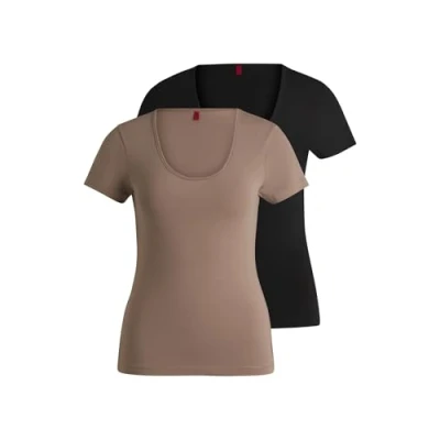 Abbildung von HUGO 2 PACK Unterhemd/shirt, Damen, Größe: XS, Black