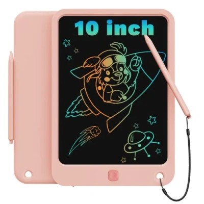 Abbildung von TEKFUN LCD Schreibtafel Kinder Erwachsene 10 Zoll Bunte Zeichenbrett, Spielzeug ab 3 4 5 Jahre Junge Mädchen Zaubertafel Maltafel, Lernspielzeug Geburtstags Geschenke für 3+ (Rosa)